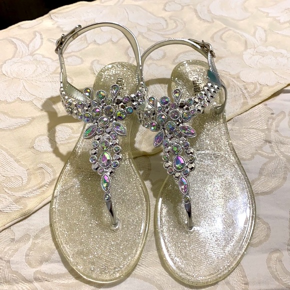 MEGA BLING Sandals NWOT - Picture 4 of 7